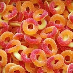 DULCEPLUS Anneaux pêche 100g