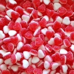 DULCEPLUS Petits cœurs fraises-crème sucrés100g